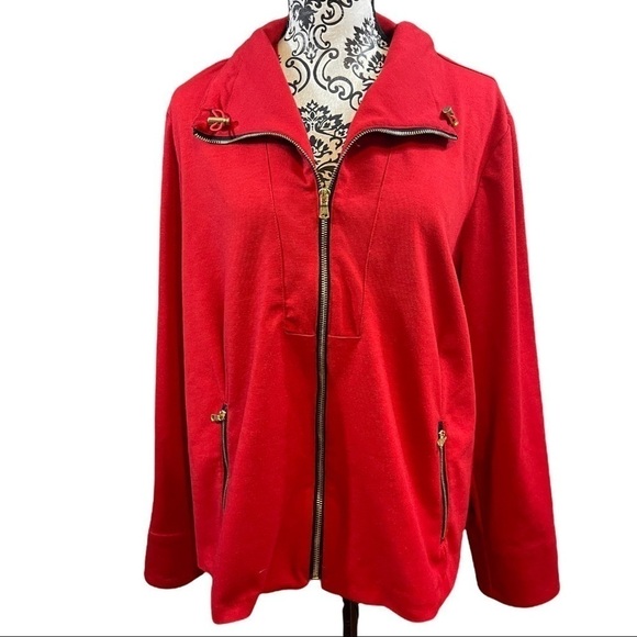 ERIN London red zip up jacket. Gold hardware
Size XXL - Picture 2 of 9